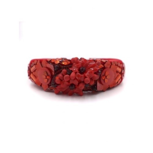 Diadema de pedrería color rojo
